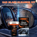 2Pcs Glass Oil Film CleaningBrush, Roll-On Glass Compound with Cleaning Board, Car Windshield Cleaner Tool for Improve Windshield Clarity for Safe Driving