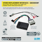 GM2K-WP Factory Stereo Replacement Interface Adapter, Compatible with Select 2000-13 GM Vehicles, Car Radio Wiring Harness, Retains Steering Wheel Controls & OEM Amplifier - See Fit Guide