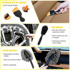 37PCS Car Detailing Kit Auto Cleaning Tools Wash Set with Storage Carry Bag Home Use for Interior Exterior Deep Clean Car Care Windshield Dashboard Seat Air Vents Wheels Tires, Yellow