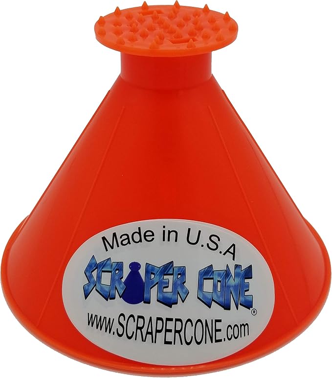 2 Pack of The SCRAPER CONE The Original Ice Scraper, Snow Removal Made in The USA Magical Frost Removal Funnel Shaped Cleaning Tool Car Windshield Deicer Magic Scrapers Instascrape Shovel Brush