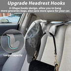 Car Purse Hook, Headrest Hooks for Car Bag Hooks Seat Hooks Holder Car Accessories Interior, 2Pack Grey