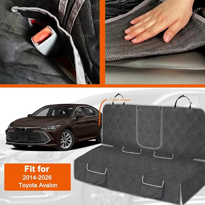 Dog Car Seat Cover Compatible with 2014-2026 Toyota Avalon, Waterproof Pet Bench Seat Cover for Back Seat, 600D Heavy Duty Scratch Proof Nonslip Truck Seat Covers for Dogs
