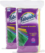 Microfiber Cleaning Cloths for Home & Car, Lint-Free Scratch-Free Rags for Glass, Kitchen & Wood, Reusable Machine Washable, Absorbent for Dusting & Wiping, Rainbow, 13 x 13 in, 24 Ct - 2 Pk