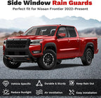 Frontier Rain Guards - Window Visors for Nissan Frontier Crew Cab 2022-2025 2026, Outside-Mount Tape-On Side Window Wind Deflectors for Frontier Accessories, Vent Visors Shades Rainproof 4PCS