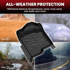 Floor Mats 2007-2013 for Chevy Silverado/GMC Sierra 1500, 2007-2014 2500 HD 3500 HD, Gasoline only, Crew Cab, 1st Row Bucket Seat, All Weather TPE Custom Fit Car Floor Mats (2007 Only New Body)