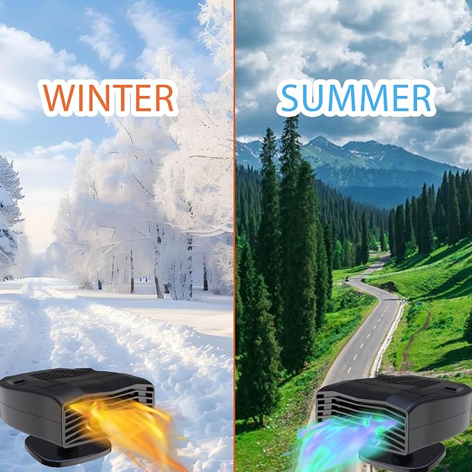 NEW Car Heater,Portable 12V Car Heaters & Defroster,Fast Heating & Cooling Fan,Plug In Car Heater for Windshield Defogger with 360° Rotary Car Heaters for Vehicle,Car,RV,SUV(WW-CH-01)