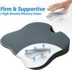 Wedge Car Seat Cushion for Better Visibility & Sciatica Pain Relief - High Density Memory Foam, Non-Slip Ergonomic Car Seat Cushion for Driving, Universal Fit for Car, SUV,Truck & Tractor