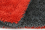 Dreadnought Jr. Microfiber Towel, Superior Absorbency for Drying Cars, Trucks, and SUVs, Double-Twist Pile, One-Pass Vehicle-Drying Towel - Pack of 1, Red/Gray (16 inch x 16 inch)
