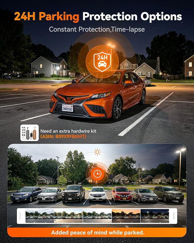 X5 3 Channel 4K HDR Dash Cam, STARVIS 2 IMX678 8MP Night Vision, 4K+2.5K+1080P Front and Rear Inside Car Camera GPS, Support Voice Control,Touch Screen and 5.8GHz WiFi (Card Not Included)