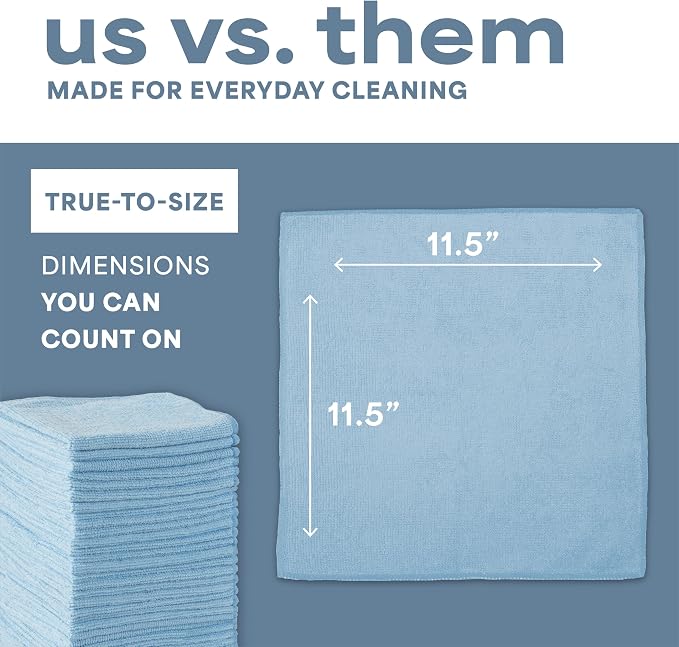 S&T INC. 200 Pack of Microfiber Cleaning Cloth, Bulk Microfiber Towel for Home, Reusable and Lint Free Cloth Towels for Car