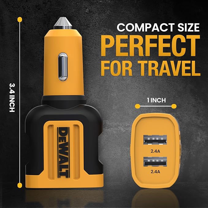 Heavy Duty 24W USB Car Charger Adapter, Cigarette Lighter Adapter USBA Charger, Fast Charging Car Lighter USB Adapters, Cell Phone Automobile Chargers for iPhone, Samsung Galaxy, iPad