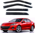 KPY Rain Guards Fit for 2010-2013 Mazda 3 Sedan, Out-Channel Window Visors Vent Wind Deflectors 4PC, Car Accessories for 10-13 Mazda 3 Sedan (Excludes Hatchback)