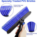 35 Inch Ice Scraper and Snow Brush for Car Windshield, Extendable Snow Scraper Brush with Foam Grip for Truck SUV Vehicle Window - Blue
