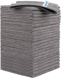 Grey Microfiber Cleaning Cloth, 24 Pack Cleaning Towels for Kitchen, Lint Free, Scratch-Free, Highly Absorbent, and Reusable Cleaning Rags for House, Window and Glass, Cars, 11.5 X11.5 inch