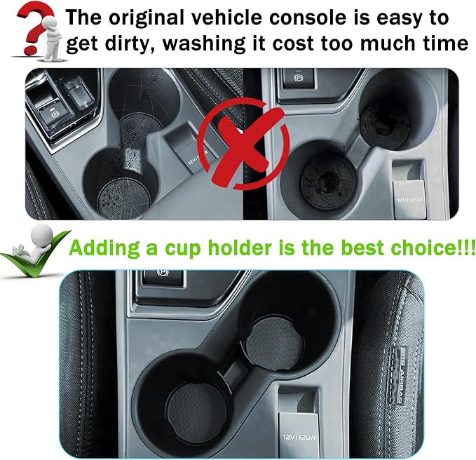 Cup Holder for Crosstrek 2024 2025 2026 Accessories Center Console Front Cup Holder Inserts TPE Durable Drink Holder Organizer for Crosstrek Black