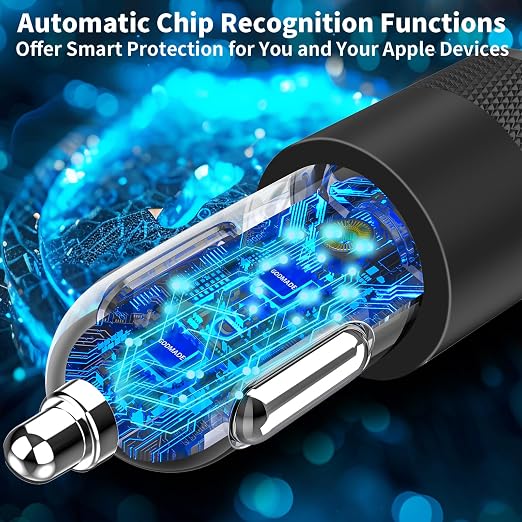 [Apple MFi Certified] iPhone 17 Car Charger Fast Charging, 4.8A USB Power Cigarette Lighter USB-C Car Charge + 6FT Type-C Coiled Cord for iPhone 17/17 Pro Max/16 Pro/15/Galaxy S26/S25/Pixel
