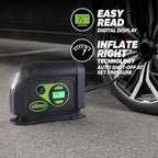 40088 Tire Inflator, Portable Car Air Compressor, Inflate Right automatic shut off, with Digital 99 psi Display, Long Hose and LED Light, 12V, 6 min inflation