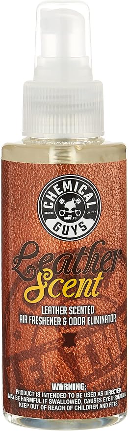 AIR_102_04 Leather Scent Premium Air Freshener and Odor Eliminator, Long-Lasting, Just Like New Scent for Cars, Trucks, SUVs, RVs & More, 4 fl oz