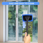 6PCS Windshield Cleaning Tool Car Window Cleaner with 5 Reusable and Washable Microfiber Pads and Extendable Handle Auto Inside Glass Wiper Kit Green (Blue)