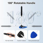 Windshield Cleaner Tool, Car Interior and Exterior Window Cleaning Kit with Extendable Handle & 4 Reusable Microfiber Pads, Auto Glass Wiper Brush Kit for Car & Home Windows (Blue)