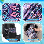 Car Seat Towel Covers with Storage Bag, 63 x 32 Inch Universal Non Slip Waterproof Sweat Protector for Car Truck, Gym Swimming Running, Machine Washable(2 Pack,Retro Kaleidoscope)