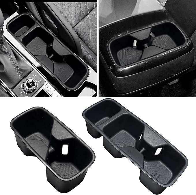 2PCS Cup Holders for Kia Telluride Accessories 2020-2023 2024 2025 Center Console Cup Holder Insert Armrest Rear Drink Holder Organizer TPE Cupholder Protector Pad Replacement Interior Decoration