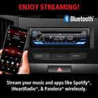 KD-SR87BT Single DIN Car Stereo with CD Player & Bluetooth, 200W Digital Stereo Receiver, Dual Phone Connection, 13-Band EQ, AM/FM Radio, 1.5A USB & AUX, High Contrast LCD, Spotify Control