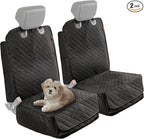 Dog Car Seat Cover for Front Seat (2 Pack) - 100% Waterproof, Nonslip - Full Protection for Passenger Chair, Captain Chairs - Rear Seat Protector for Dogs - Fits Cars, Trucks, SUVs