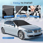 Car Windshield Cover for Ice and Snow, Heavy Duty Russian Fabric Snow Cover with Anti-Frost Protection, Side Panels & Straps, Fits Cars, SUVs & Trucks for Winter Protection- 60' x42''