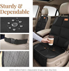 2 Pack in Gift Box Car Seat Protector, Protect Child Seats with Thickest Padding and Non-Slip Backing Mesh Pockets for Baby and Pet, Sedan SUV Truck (Black)