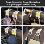 CoBak Purse Hook for Car - Universal Premium Stitched Leather and Aluminum-Magnesium Alloy Double Car Seat Back Storage Hook for Purses, Handbags, Bags (2 Pack),Fruit Play
