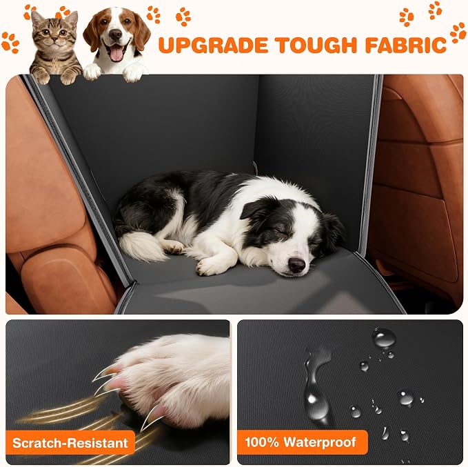 Half Dog Car Seat Cover for Back Seat - Waterproof Dog Half Hammock for Cars,Scratchproof Pet Backseat Protector,Perdurable,Non-Slip Booster Seat for Small,Medium and Large Dogs