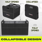 Car Trunk Organizer, Collapsible Two Compartment Organizer, Foldable SUV & Truck Storage for Car Accessories for Women Men, Non Slip Bottom, Sturdy Side Walls, Strong Handles, 45L