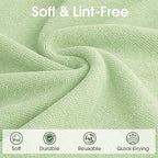 Microfiber Cleaning Cloth Roll - 100 Pack Tear Away Microfiber Paper Towels, Reusable, Washable, Scratch-Free, Kitchen Towels for Car, Home, Kitchen, Glass, Dishes(Bean Green)