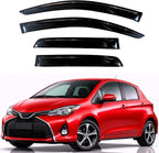 KPY Rain Guards Fit for 2012-2018 Toyota Yaris Hatchback, Out-Channel Window Visors Vent Wind Deflectors 4PC, Car Accessories for 12-18 Yaris Hatchback (Excludes Sedan)