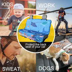 Back Seat Cover for Car Trucks Van SUV Jeep,Waterproof Rear Bench Towel Seat Covers for Dogs and Kids,Automotive Backseat Protector (Seaworld)
