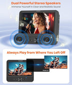 7.5 Inch Dual Car DVD Player, Portable Headrest Video Player for Car with 5 Hours Rechargeable Battery, Last Memory, AV Out/in, Support USB/SD/Sync TV, All Regions (1 Player+1 LCD Screen)
