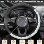 Marine Seashells Steering Wheel Covers Corals Universal 15 Inch Car Wheel Cover,Anti-Slip Breathable Car Accessories Protector Fit for Trucks,Sedans,SUVs,Vans