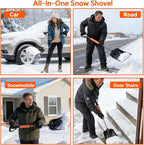 7 in 1 Snow Shovel & Snow Brush Kit, 47.2" Ice Scrapers & Snow Shovel Kit, Car and 360° Pivoting Car Scraper Snow, 7 in 1 Extendable Snow Brush with Foam Grip Glove.