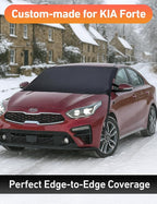 Car Snow Cover Compatible for Kia Forte | Windshield Cover for Ice and Snow with S-Hook Straps | Heavy-Duty 600D Oxford Winter Car Cover, Waterproof & Anti-Slip