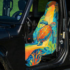 2 Pack Car Seat Towel Covers, Sweat-Proof Microfiber Seat Protectors for Gym, Running, Beach & Workout, Breathable Quick-Dry, Machine Washable, Multicolor Sea Turtle Print, Universal Fit