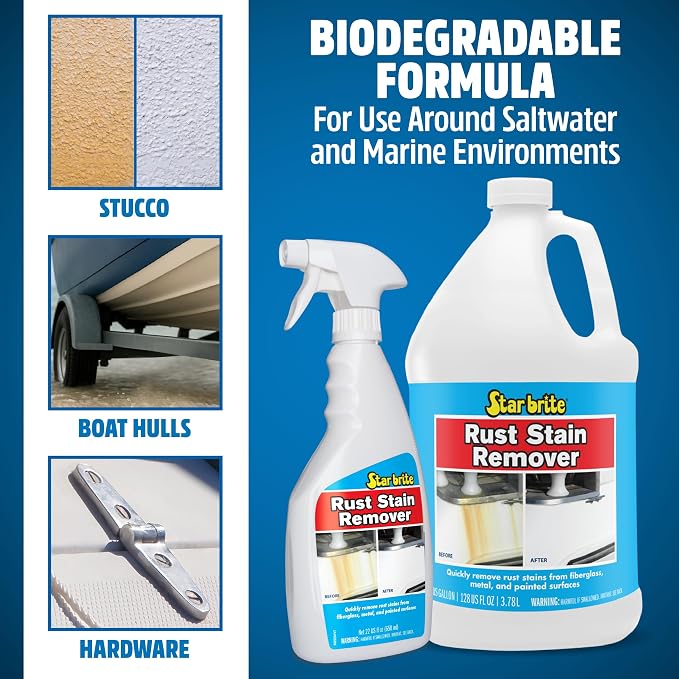 Rust Stain Remover - Easily Clean Corrosion Stains Off Fiberglass, Vinyl, Metal & Painted Surfaces, 128 oz - 1 Gallon