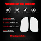 Large Rear View Blind Spot Mirror, Frameless HD Glass Convex Wide Angle Stick on Wing Blindspot Mirror Rearview Car Mirror for Car SUV and Truck (Pack of 2)