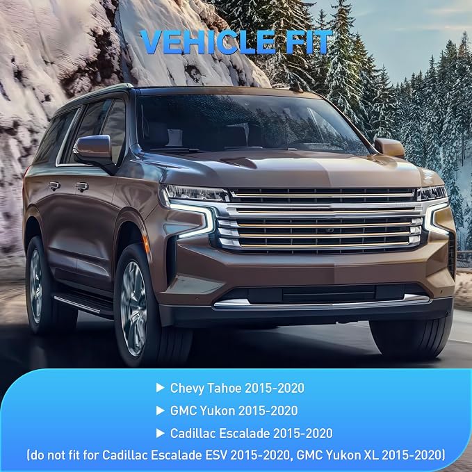in Channel Rain Guards for Chevy Tahoe/GMC Yukon/Cadillac Escalade 2015 2016 2017 2018 2019 2020 Original Window Deflectors, Vent Window Visors-4PCS