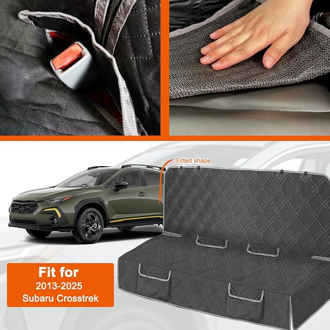 Dog Car Seat Cover Compatible with Subaru Crosstrek 2013-2025, Waterproof Pet Bench Seat Cover for Back Seat, 600D Heavy Duty Scratch Proof Nonslip Truck Seat Covers for Dogs