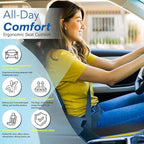 Car Seat Cushion for Driving, Car Seat Pillow for Short Drivers | Ergonomic Memory Foam Seat Cushion for Pain Relief, Adult Booster Seat for Car, Butt Cushion for Car, Truck, Office, Black