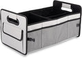 Car Trunk Organizer, Car Organizers and Storage Collapsible Multi Compartment Container Box, Adjustable Car Accessories for SUV Sedan Truck, Standard Size, Grey