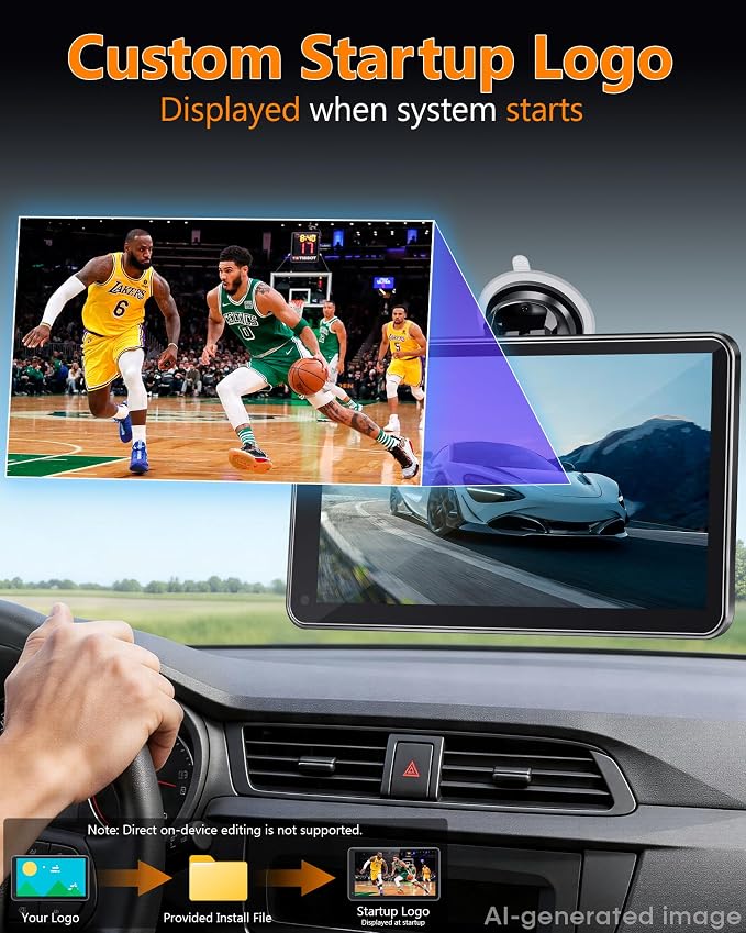 Portable Carplay Screen with Backup Camera - Plug-Play 7-inch HD 1080P Car Touchscreen Supports Both Apple CarPlay & Android Auto - No Dashboard Removal, GPS Navigation, Voice Control, Bluetooth