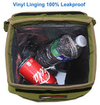 Waterproof Car Trash Can with Lid and Pockets, 2.5 Gal, Green | Leakproof, Collapsible Multipurpose Car Bin with 3 Side Storage Pockets, Adjustable Straps