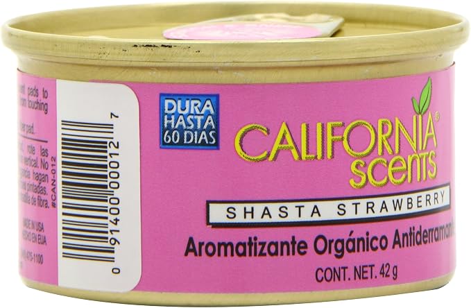 Spillproof Organic Air Freshener, Shasta Strawberry, 1.5 Ounce Canister (Pack of 4)